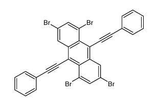 1,3,5,7-tetrabromo-9,10-bis(2-phenylethynyl)anthracene结构式