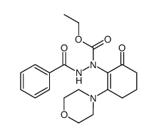 ethyl 2-benzoyl-1-(2-morpholino-6-oxocyclohex-1-en-1-yl)hydrazine-1-carboxylate Structure