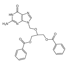 2-((2-amino-6-oxo-1,6-dihydro-9H-purin-9-yl)methoxy)propane-1,3-diyl dibenzoate结构式