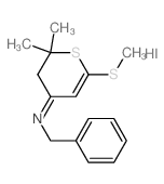 Benzenemethanamine, N-[2,3-dihydro-2,2-dimethyl-6-(methylthio)-4H-thiopyran-4-ylidene]-, hydriodide(1:1)结构式