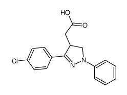 2-[5-(4-chlorophenyl)-2-phenyl-3,4-dihydropyrazol-4-yl]acetic acid Structure