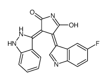 3-(1,2-dihydroindazol-3-ylidene)-4-(5-fluoroindol-3-ylidene)pyrrolidine-2,5-dione结构式