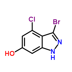 3-BROMO-4-CHLORO-6-HYDROXYINDAZOLE structure