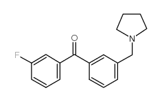 3-FLUORO-3'-PYRROLIDINOMETHYL BENZOPHENONE结构式