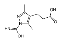 3-(1-carbamoyl-3,5-dimethylpyrazol-4-yl)propanoic acid结构式