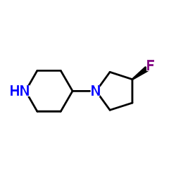 4-[(3S)-3-Fluoro-1-pyrrolidinyl]piperidine结构式