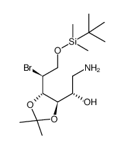 6-amino-2-bromo-1-O-t-butyldimethylsilyl-2,6-dideoxy-3,4-O-isopropylidene-L-iditol结构式