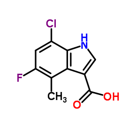 7-Chloro-5-fluoro-4-methyl-1H-indole-3-carboxylic acid结构式