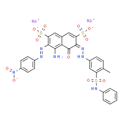 disodium 4-amino-5-hydroxy-6-[[4-methyl-3-[(phenylamino)sulphonyl]phenyl]azo]-3-[(4-nitrophenyl)azo]naphthalene-2,7-disulphonate结构式