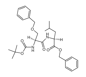 N-tert-butoxycarbonyl-O-benzyl-L-seryl-L-leucine benzyl ester结构式