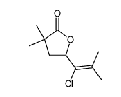 5-(1-Chloro-2-methyl-propenyl)-3-ethyl-3-methyl-dihydro-furan-2-one结构式