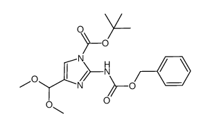 tert-butyl 2-(benzyloxycarbonylamino)-4-dimethoxymethyl-1H-imidazol-1-carboxylate Structure
