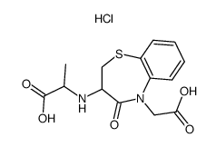 5-carboxymethyl-3-(1-carboxyethylamino)-2,3-dihydro-1,5-benzothiazepin-4(5H)-one hydrochloride Structure