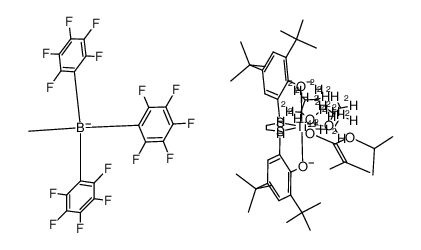 [(OC6H2-(t-Bu)2-4,6)2(SC2H4S)Ti(OC(O-i-Pr)=CMe2)(THF-d8)2][MeB(C6F5)3]结构式