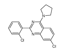 7-chloro-2-(2-chlorophenyl)-4-(pyrrolidin-1-yl)quinazoline结构式