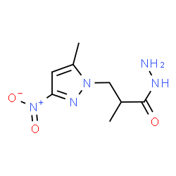 2-METHYL-3-(5-METHYL-3-NITRO-PYRAZOL-1-YL)-PROPIONIC ACID HYDRAZIDE结构式