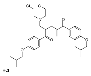 2-[bis(2-chloroethyl)aminomethyl]-4-methylidene-1,5-bis[4-(2-methylpropoxy)phenyl]pentane-1,5-dione,hydrochloride结构式