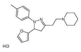 1-[2-[3-(furan-2-yl)-2-(4-methylphenyl)-3,4-dihydropyrazol-5-yl]ethyl]piperidine,hydrochloride Structure