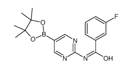 3-fluoro-N-[5-(4,4,5,5-tetramethyl-1,3,2-dioxaborolan-2-yl)pyrimidin-2-yl]benzamide结构式