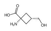 Cyclobutanecarboxylic acid, 1-amino-3-(hydroxymethyl)-, cis- (9CI) structure