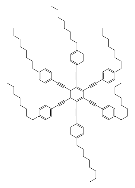 1,2,3,4,5,6-hexakis[2-(4-octylphenyl)ethynyl]benzene结构式