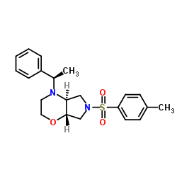 (4aS,7aS)-6-[(4-Methylphenyl)sulfonyl]-4-[(1R)-1-phenylethyl]octahydropyrrolo[3,4-b][1,4]oxazine Structure