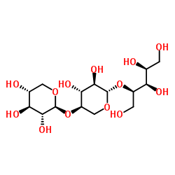 β-D-Xylopyranosyl-(1->4)-β-D-xylopyranosyl-(1->4)-D-xylitol结构式