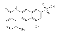 2-Naphthalenesulfonicacid, 7-[(3-aminobenzoyl)amino]-4-hydroxy-结构式