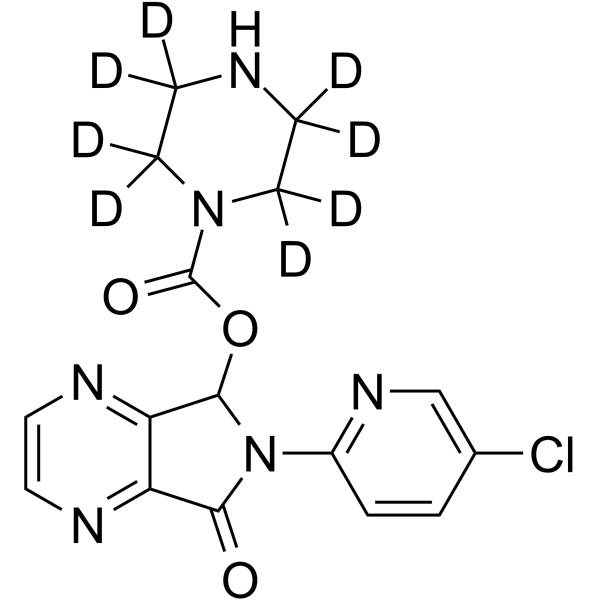 N-Desmethyl zopiclone-d8结构式