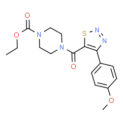 ethyl 4-{[4-(4-methoxyphenyl)-1,2,3-thiadiazol-5-yl]carbonyl}piperazine-1-carboxylate Structure