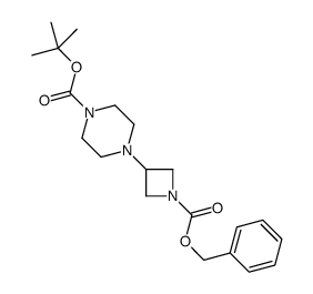 1-bOC-4-(苄氧羰基氮杂环丁烷-3-基)哌嗪结构式