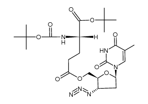 (S)-5-(((2S,3S,5R)-3-azido-5-(5-methyl-2,4-dioxo-3,4-dihydropyrimidin-1(2H)-yl)tetrahydrofuran-2-yl)methyl) 1-tert-butyl 2-((tert-butoxycarbonyl)amino)pentanedioate Structure
