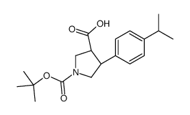 (3S,4r)-1-(叔丁氧基羰基)-4-(4-异丙基苯基)吡咯烷-3-羧酸结构式