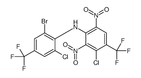 N-[2-bromo-6-chloro-4-(trifluoromethyl)phenyl]-3-chloro-2,6-dinitro-4-(trifluoromethyl)aniline结构式