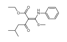 ethyl 3-keto-5-methyl-2-[phenylamino(methylmercapto)methenyl]hexanoate Structure