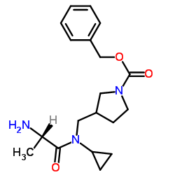 Benzyl 3-{[alanyl(cyclopropyl)amino]methyl}-1-pyrrolidinecarboxylate结构式