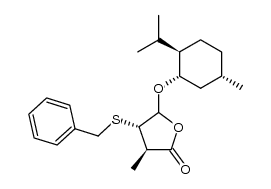 3(R)4(S)5(S)-3-methyl-4-benzylthio-5-(d-menthyloxy)-butyrolactone Structure