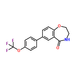 7-[4-(三氟甲氧基)苯基] -2,3,4,5-四氢-1,4-苯并恶唑啉-5-酮结构式