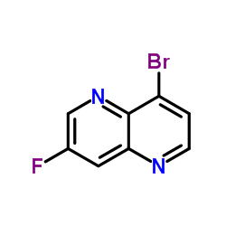 8-Bromo-3-fluoro-1,5-naphthyridine结构式