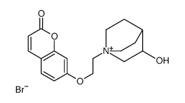 Quinuclidinium, 3-hydroxy-1-(2-((2-oxo-2H-1-benzopyran-7-yl)oxy)ethyl)-, bromide Structure