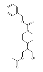 (R)-3-(acetoxy)-2-<4-(1-benzyloxycarbonyl)piperidinyl>propan-1-ol Structure