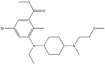 methyl 5-bromo-3-(ethyl((1r,4r)-4-((2-methoxyethyl)(methyl)amino)cyclohexyl)amino)-2-methylbenzoate Structure