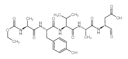 ethoxycarbonyl-ala-tyr-val-ala-asp-aldehyde (pseudo acid) structure