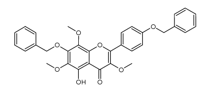 7-(benzyloxy)-2-(4-(benzyloxy)phenyl)-5-hydroxy-3,6,8-trimethoxy-4H-chromen-4-one Structure