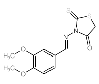 3-[(3,4-dimethoxyphenyl)methylideneamino]-2-sulfanylidene-thiazolidin-4-one structure