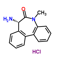 (S)-7-氨基-5-甲基-5,7-二氢-6H-二苯并[b,d]氮杂革-6-酮盐酸盐结构式