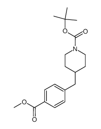4-(4-(甲氧羰基)苄基)哌啶-1-羧酸叔丁酯结构式