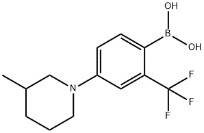 2-Trifluoromethyl-4-(3-methylpiperidin-1-yl)phenylboronic acid结构式