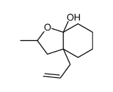 2-methyl-3a-prop-2-enyl-2,3,4,5,6,7-hexahydro-1-benzofuran-7a-ol结构式
