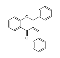 3-benzylidene-2-phenyl-2,3-dihydro-4H-1-benzopyran-4-one结构式